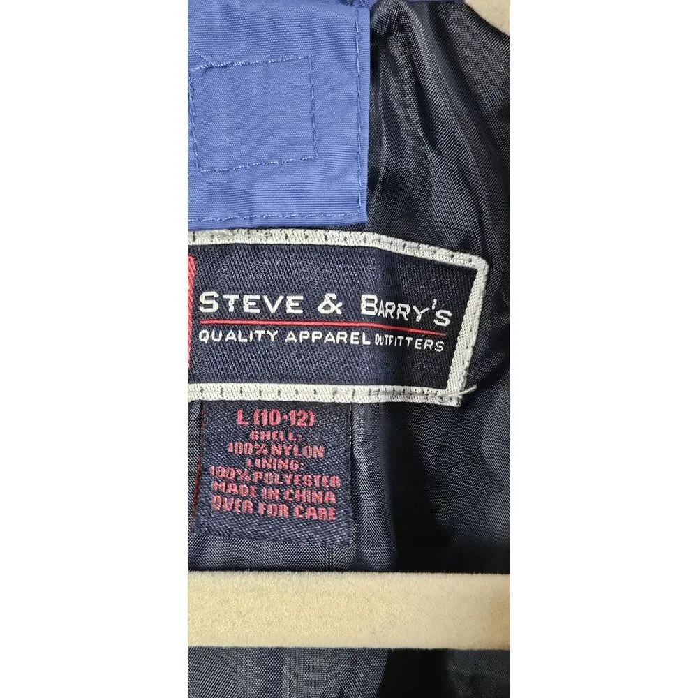 Steve & Barry boy Sz L(10/12) blue jacket lined  full zip‎ 100% Nylon